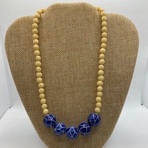 Beige and Blue Necklace